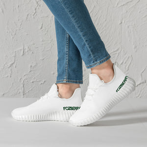 Fozberry Men and Women White with Green and White Mesh Sneakers