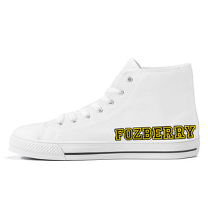 Fozberry Men and Women White with Yellow and Black Sneakers