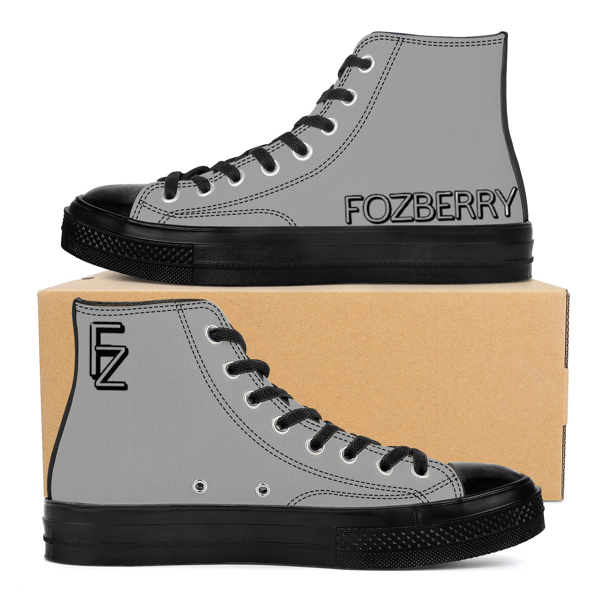 Fozberry Women Gray with Black and Gray High-Top Sneakers