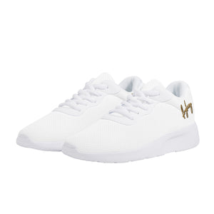 Fozberry Men and Women White Signature with Brown and White Sneakers