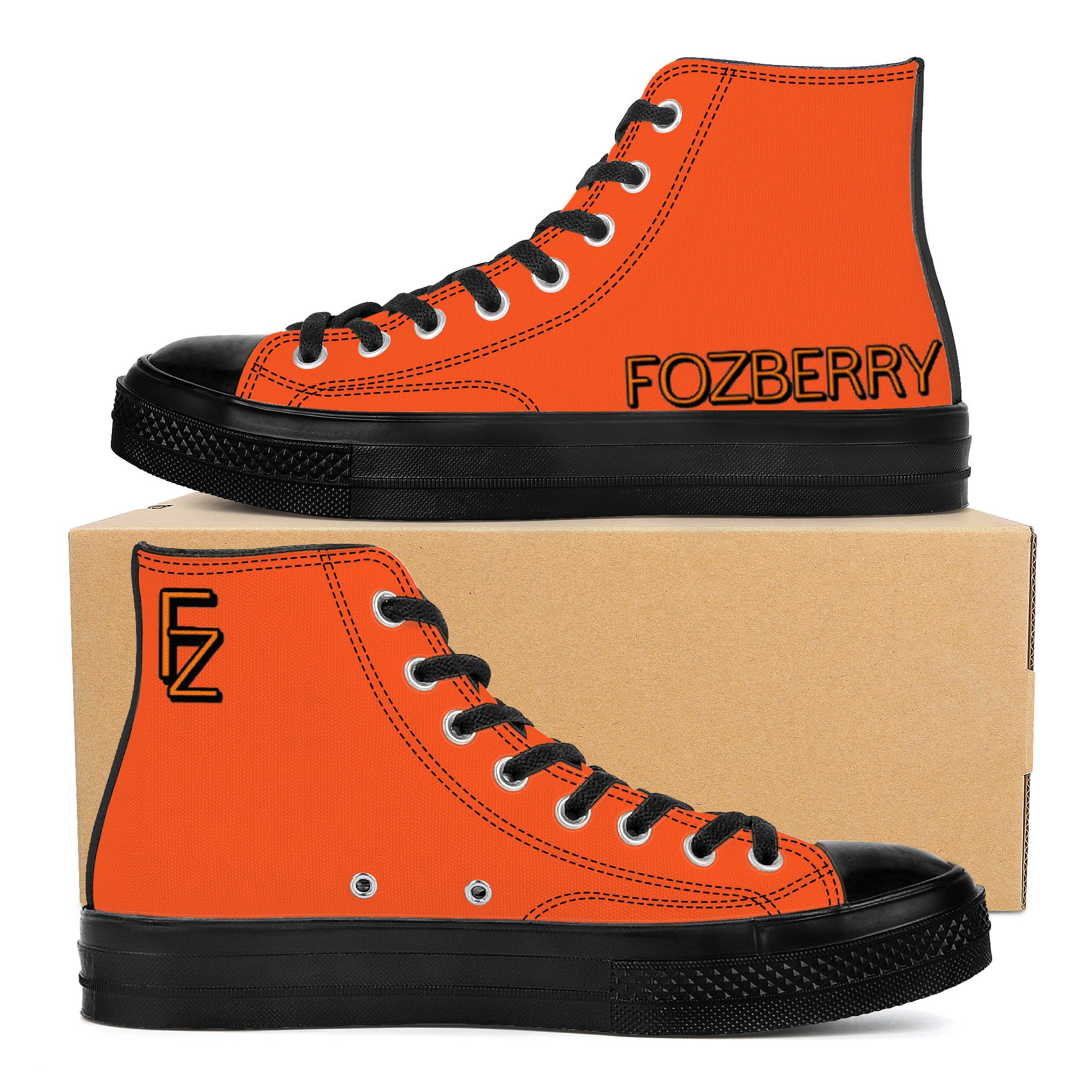 Fozberry Women Orange with Black and Orange High-Top Sneakers