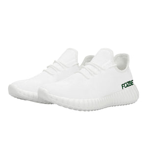 Fozberry Men and Women White with Green and White Mesh Sneakers