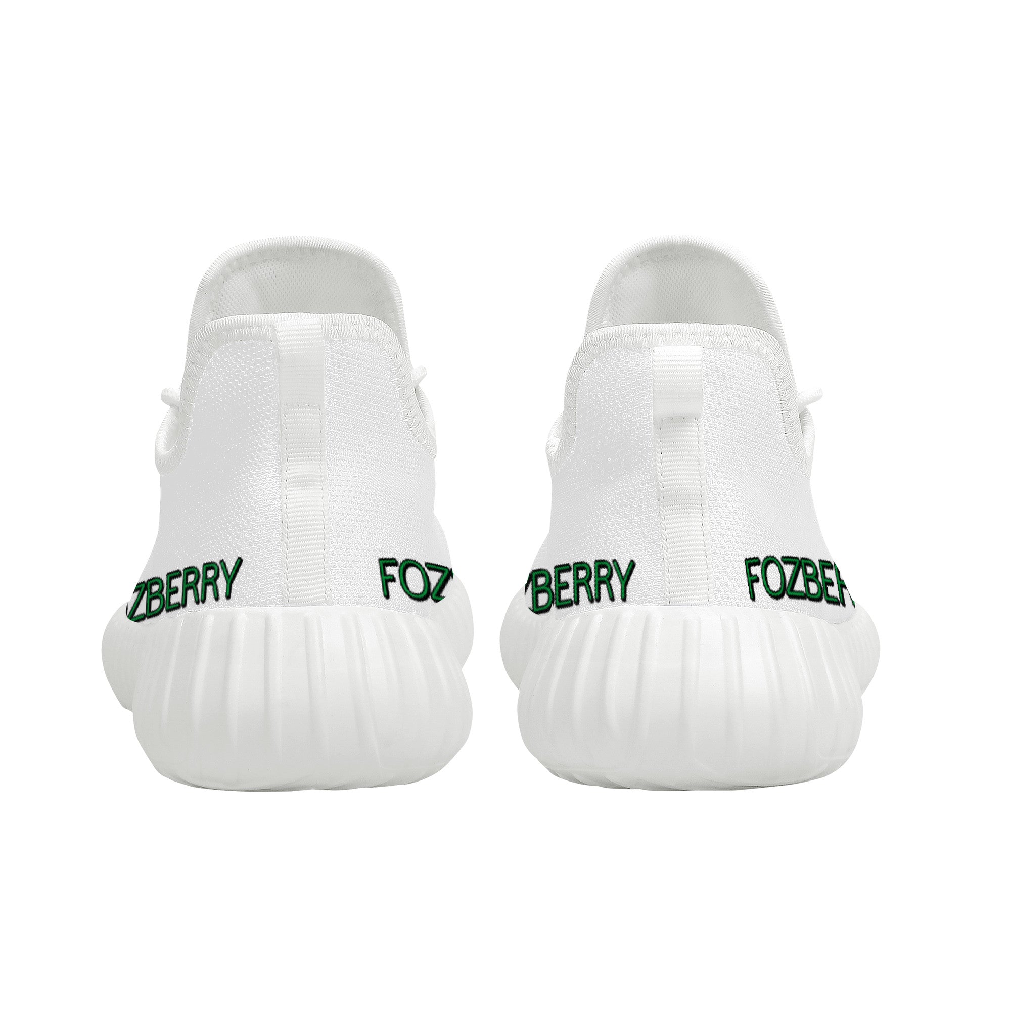 Fozberry Men and Women White with Green and White Mesh Sneakers