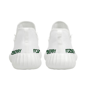 Fozberry Men and Women White with Green and White Mesh Sneakers