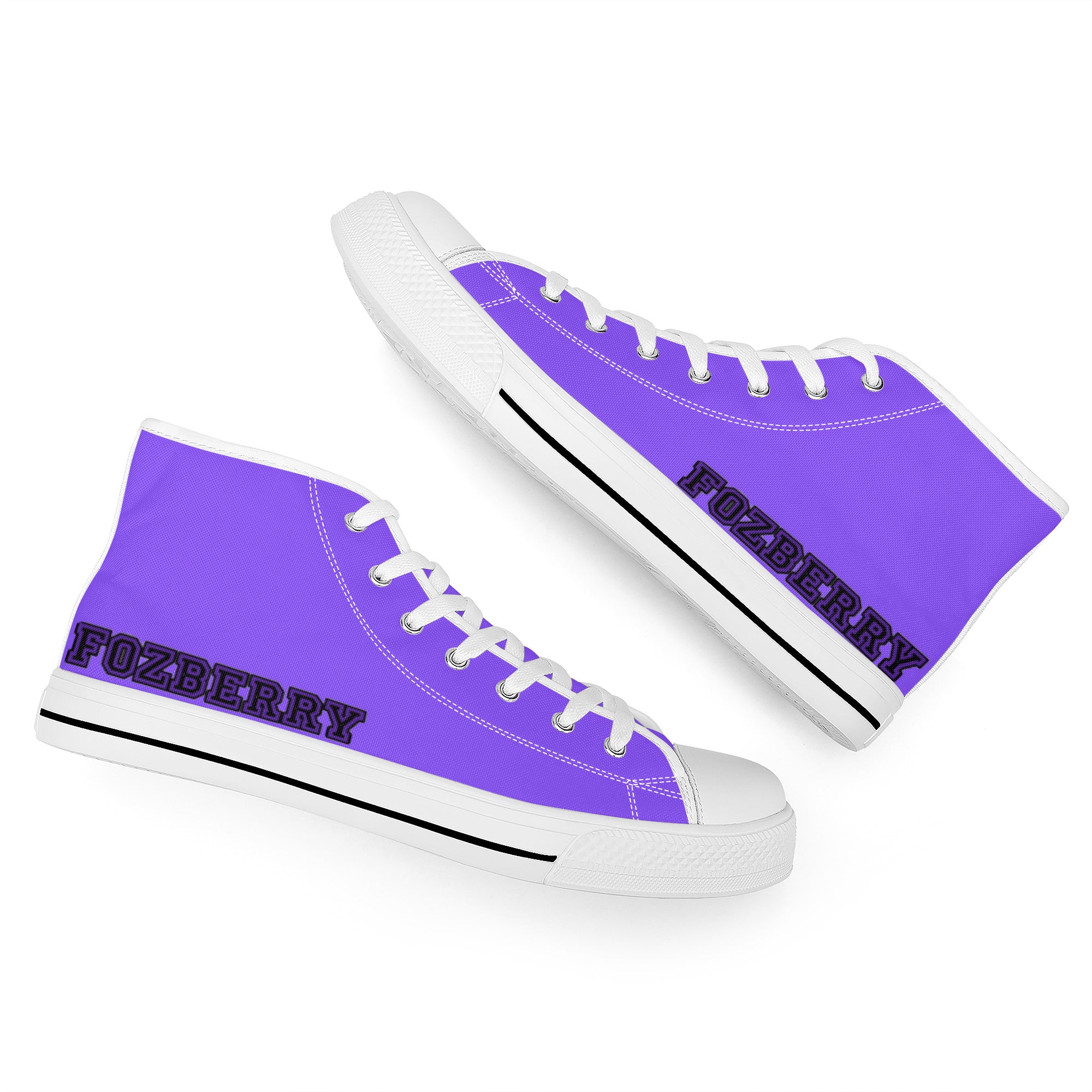Fozberry Men and Women Purple with Black and Purple Canvas Sneakers