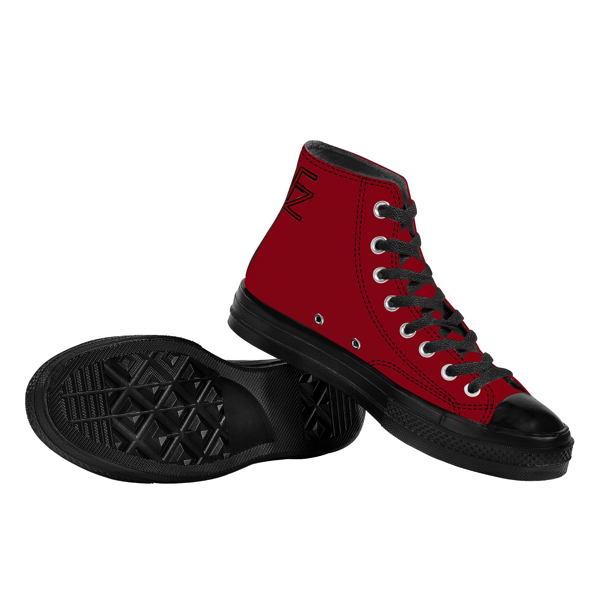 Fozberry Women Red with Fiery Red and Black High-Top Sneakers
