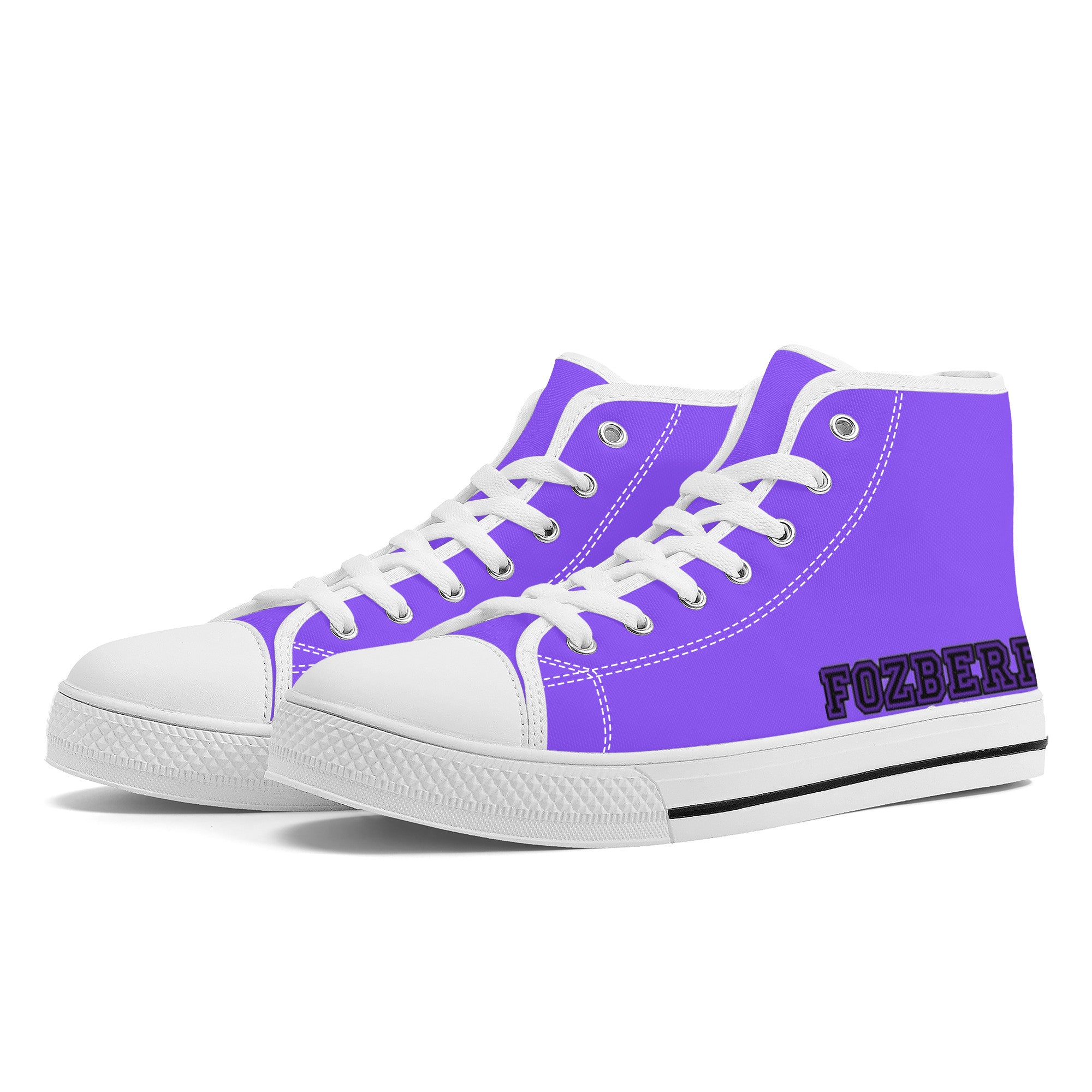 Fozberry Men and Women Purple with Black and Purple Canvas Sneakers