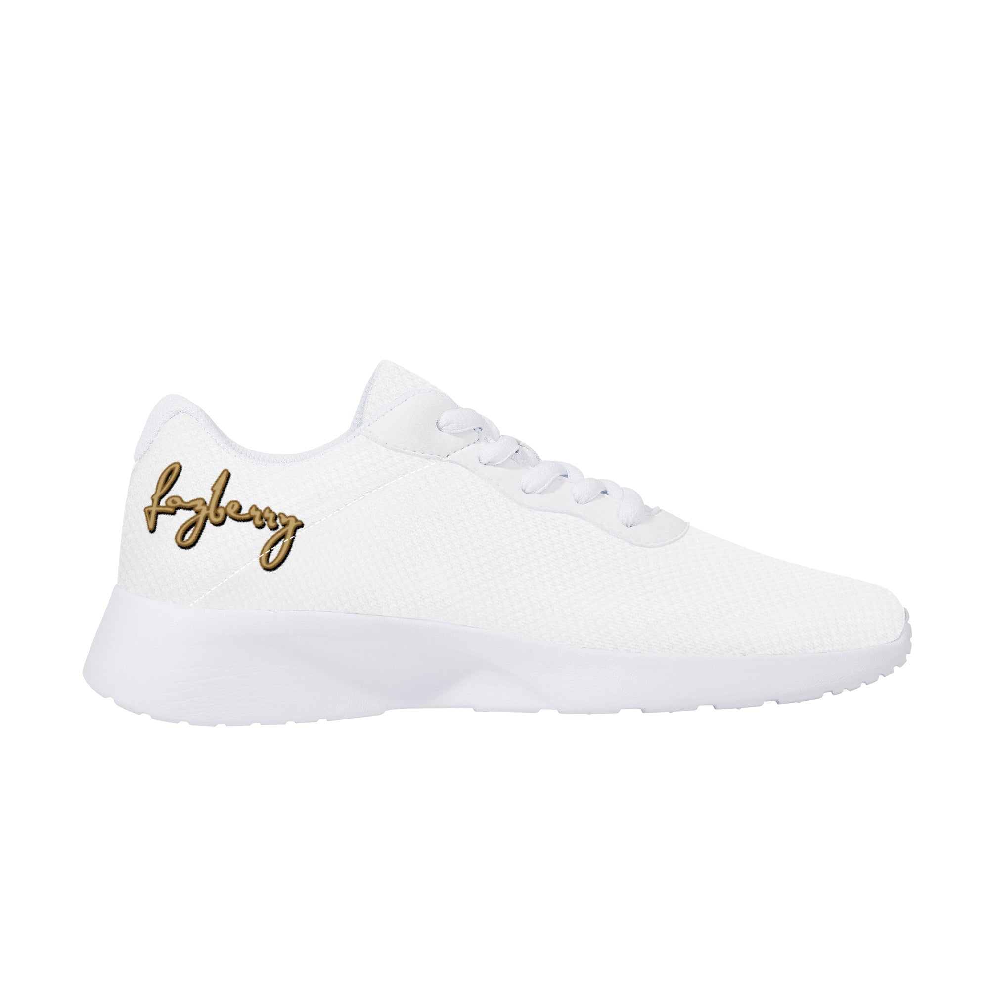 Fozberry Men and Women White Signature with Brown and White Sneakers