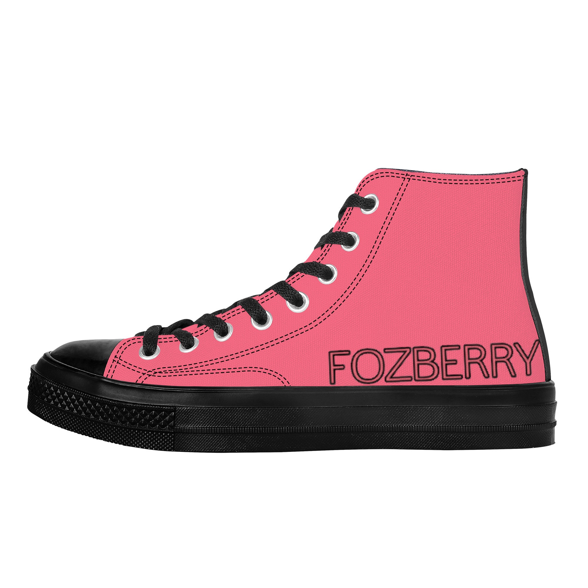 Fozberry Women Pink with Black and Pink High - Top Sneakers