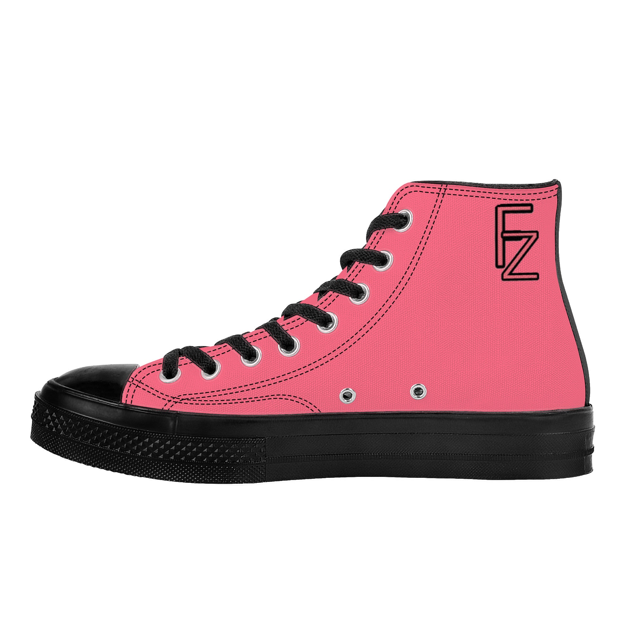 Fozberry Women Pink with Black and Pink High - Top Sneakers