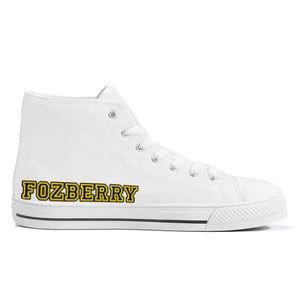 Fozberry Men and Women White with Yellow and Black Sneakers