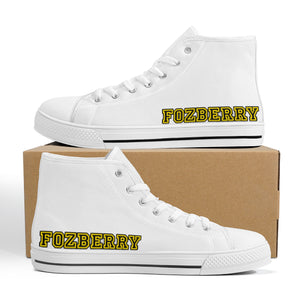 Fozberry Men and Women White with Yellow and Black Sneakers