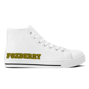 Fozberry Men and Women White with Yellow and Black Sneakers