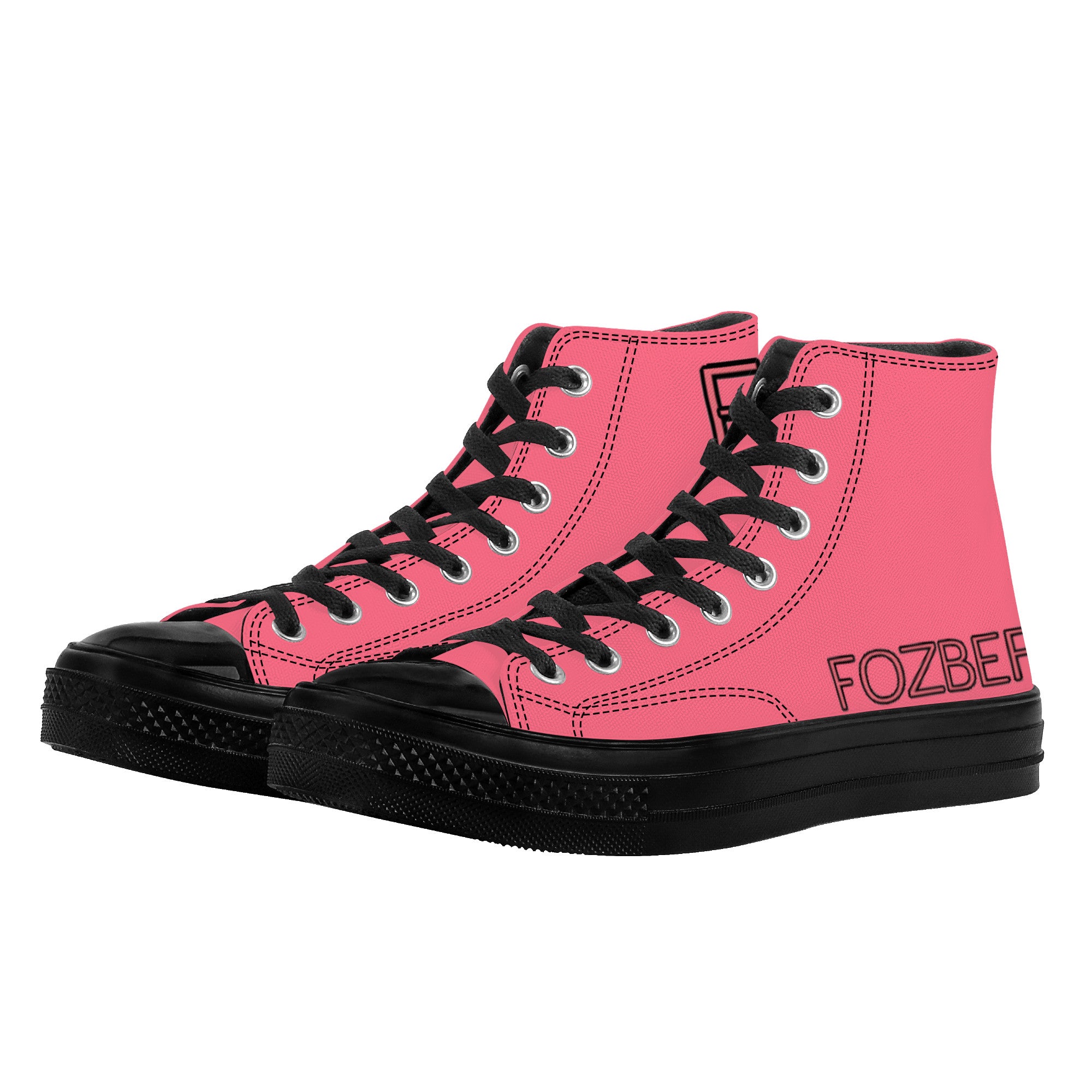 Fozberry Women Pink with Black and Pink High - Top Sneakers