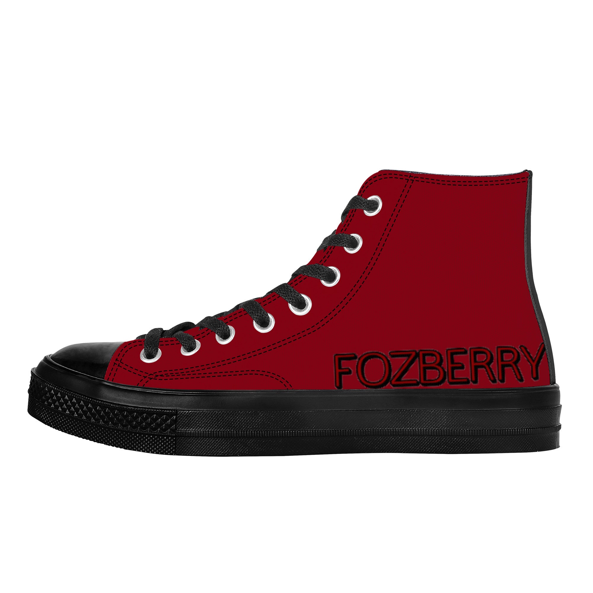 Fozberry Women Red with Fiery Red and Black High-Top Sneakers