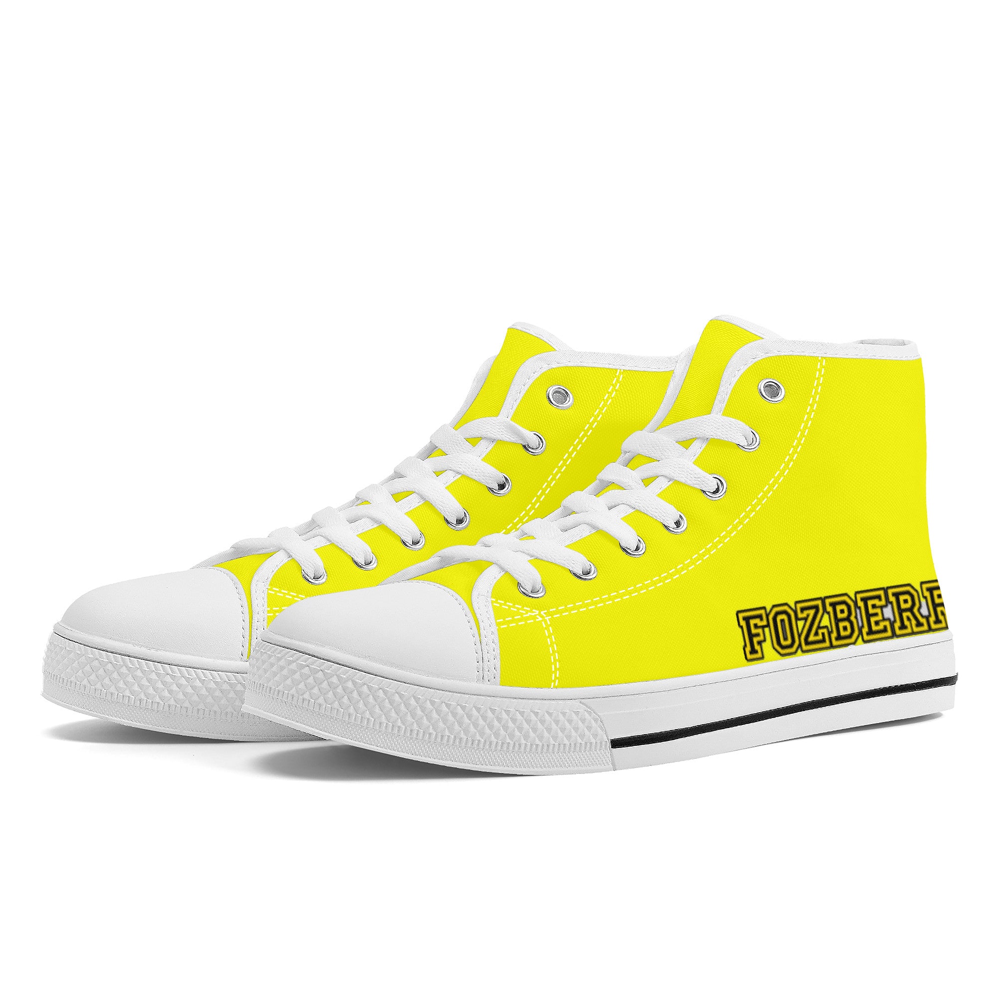 Fozberry Men and Women Yellow with Black and Yellow Canvas Sneakers