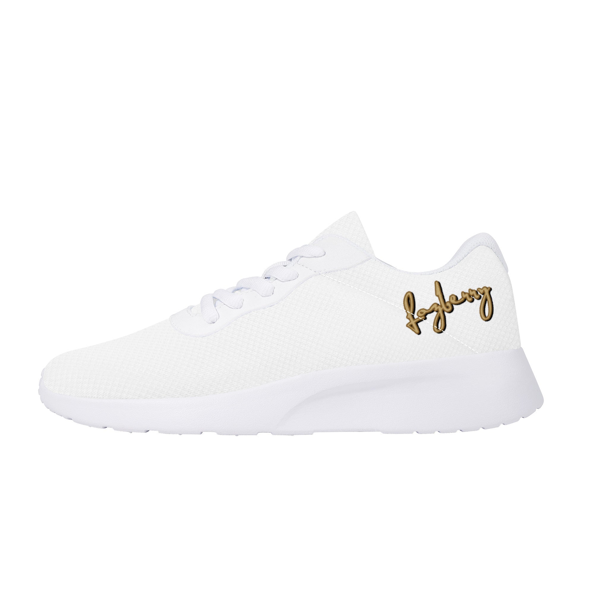 Fozberry Men and Women White Signature with Brown and White Sneakers