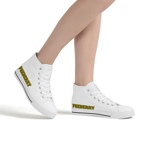 Fozberry Men and Women White with Yellow and Black Sneakers