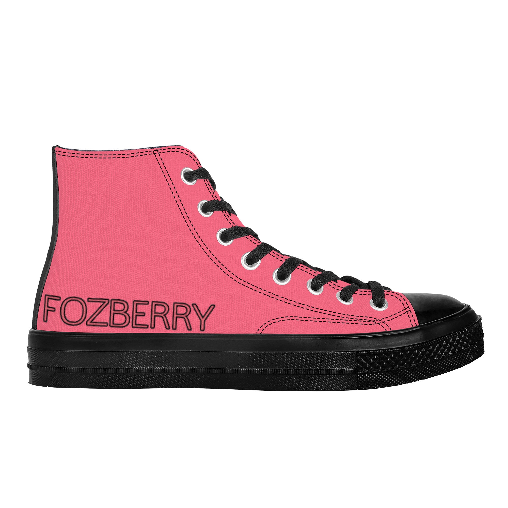 Fozberry Women Pink with Black and Pink High - Top Sneakers