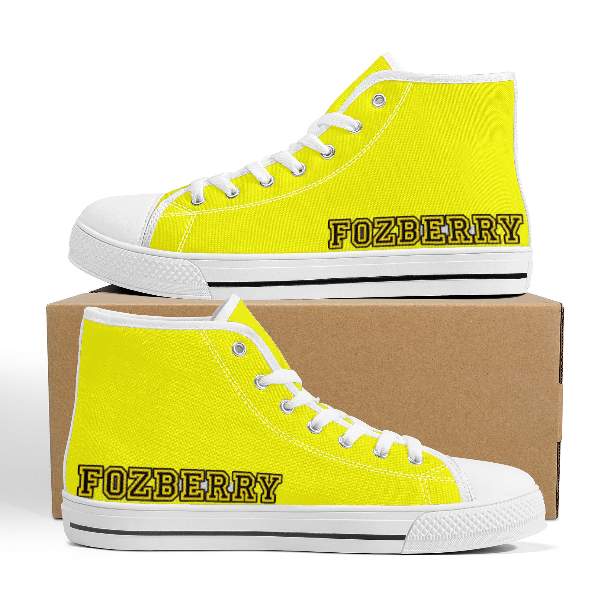 Fozberry Men and Women Yellow with Black and Yellow Canvas Sneakers