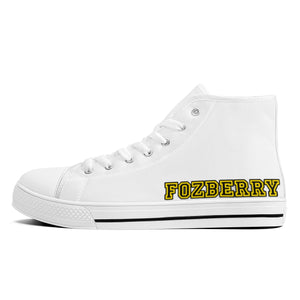 Fozberry Men and Women White with Yellow and Black Sneakers