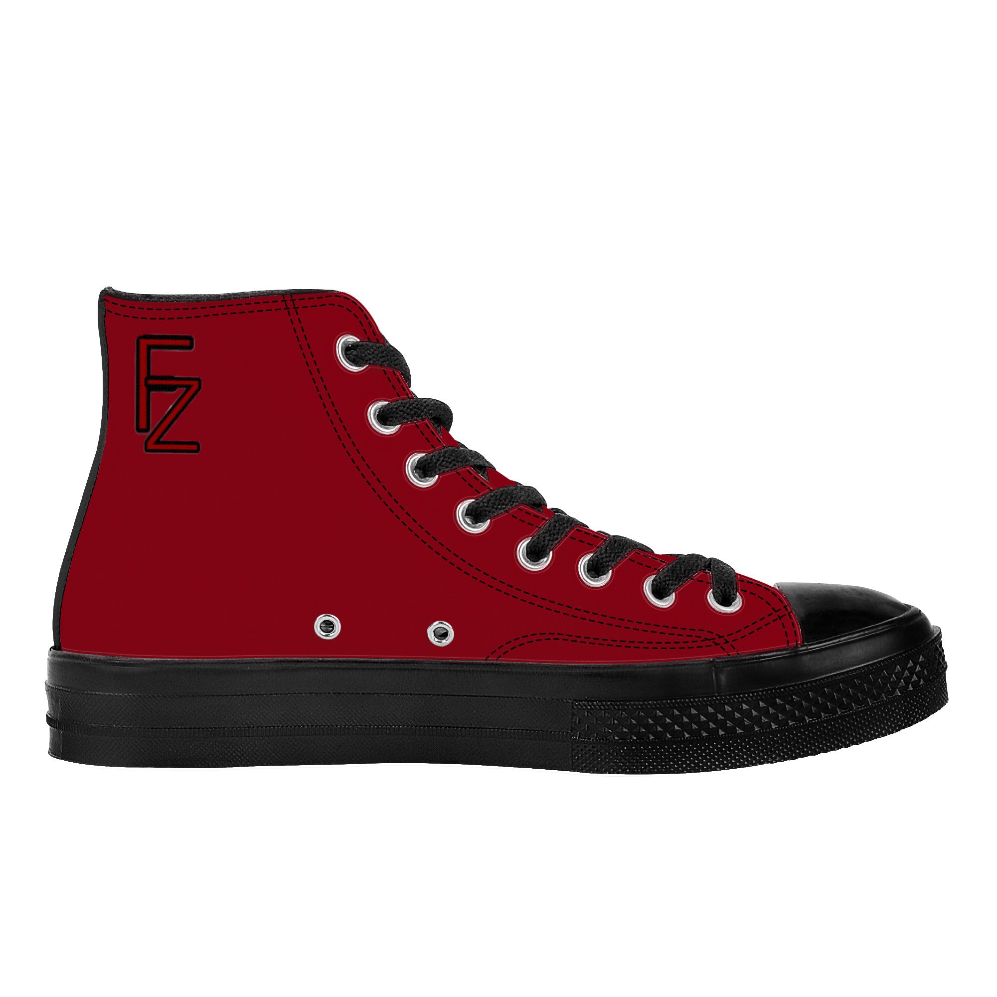 Fozberry Women Red with Fiery Red and Black High-Top Sneakers