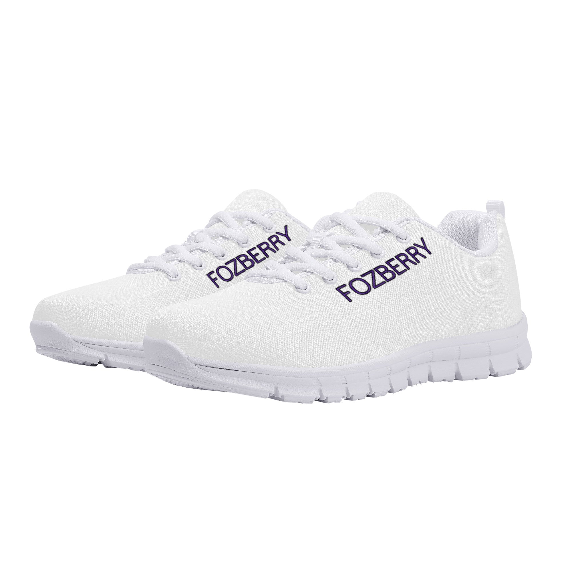 Fozberry Men White with Purple and White Sneakers
