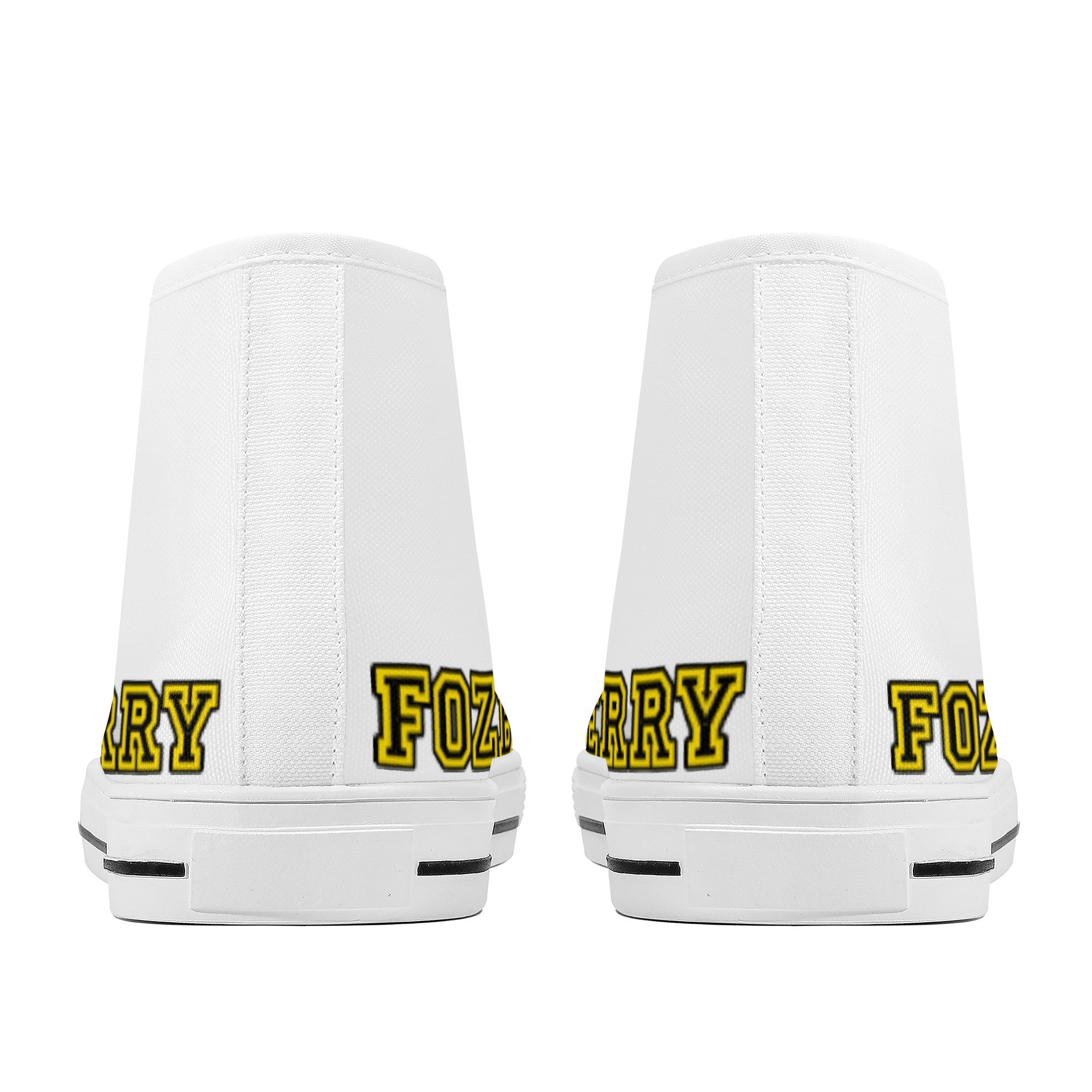 Fozberry Men and Women White with Yellow and Black Sneakers