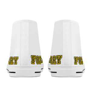Fozberry Men and Women White with Yellow and Black Sneakers