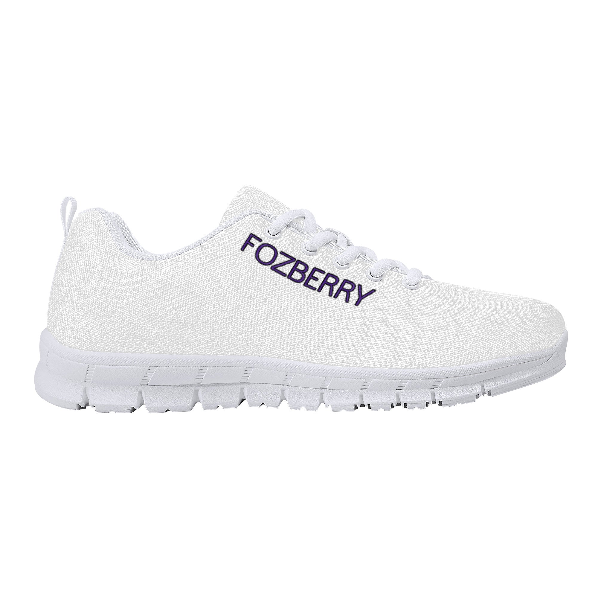 Fozberry Men White with Purple and White Sneakers