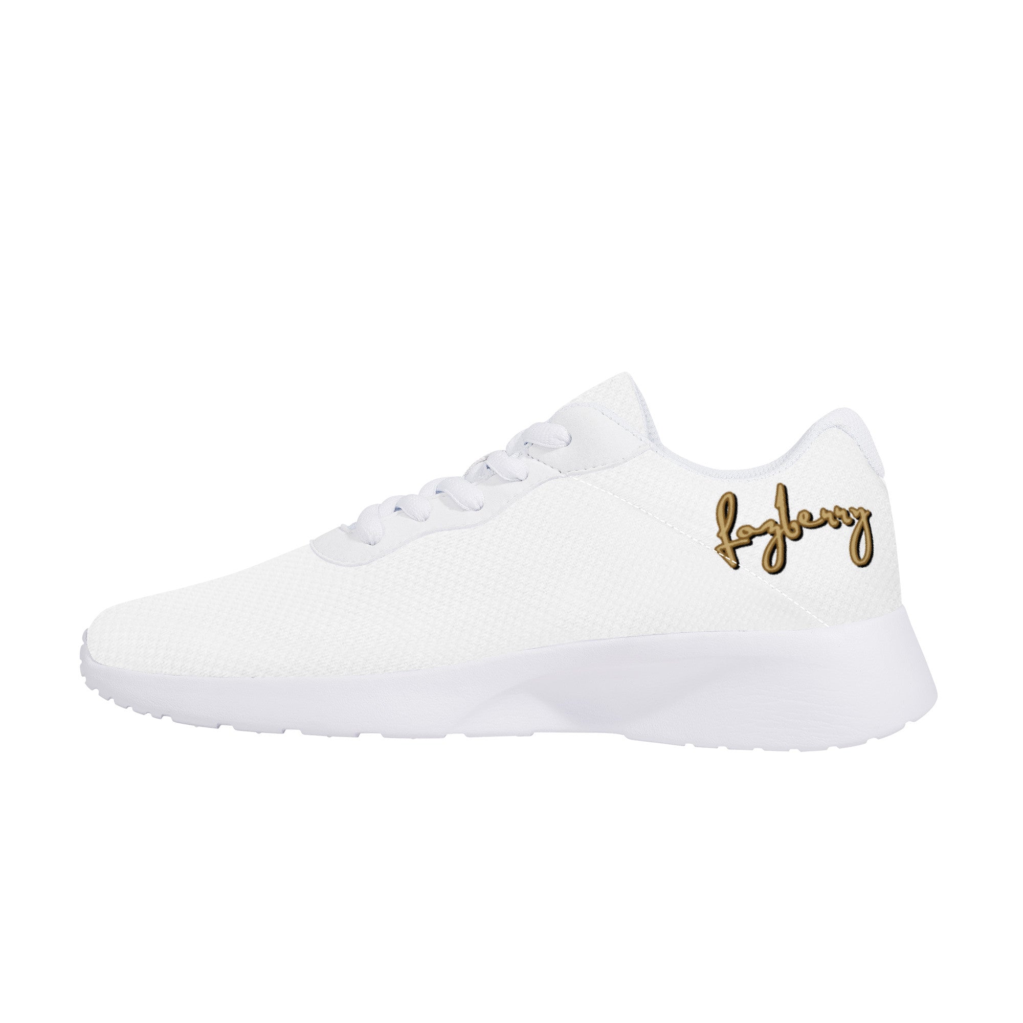 Fozberry Men and Women White Signature with Brown and White Sneakers