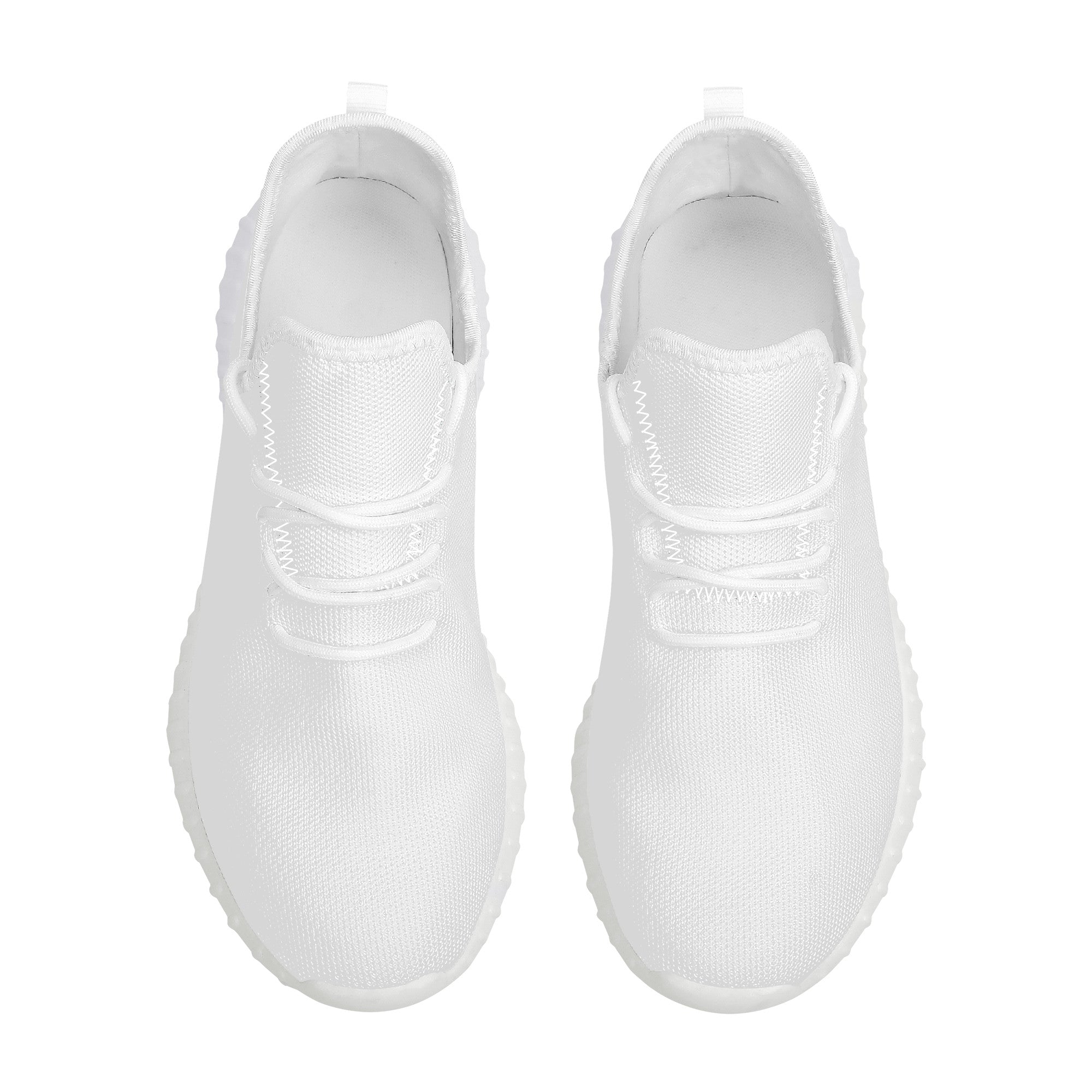 Fozberry Men and Women White with Green and White Mesh Sneakers