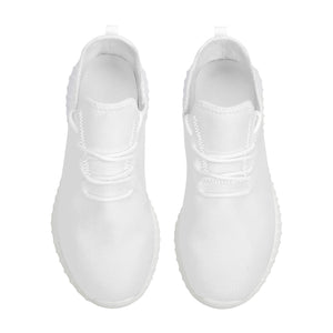 Fozberry Men and Women White with Green and White Mesh Sneakers