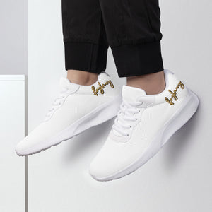 Fozberry Men and Women White Signature with Brown and White Sneakers