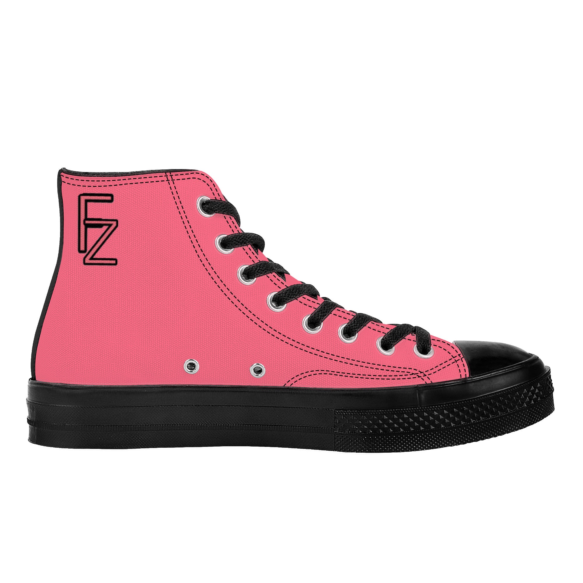 Fozberry Women Pink with Black and Pink High - Top Sneakers