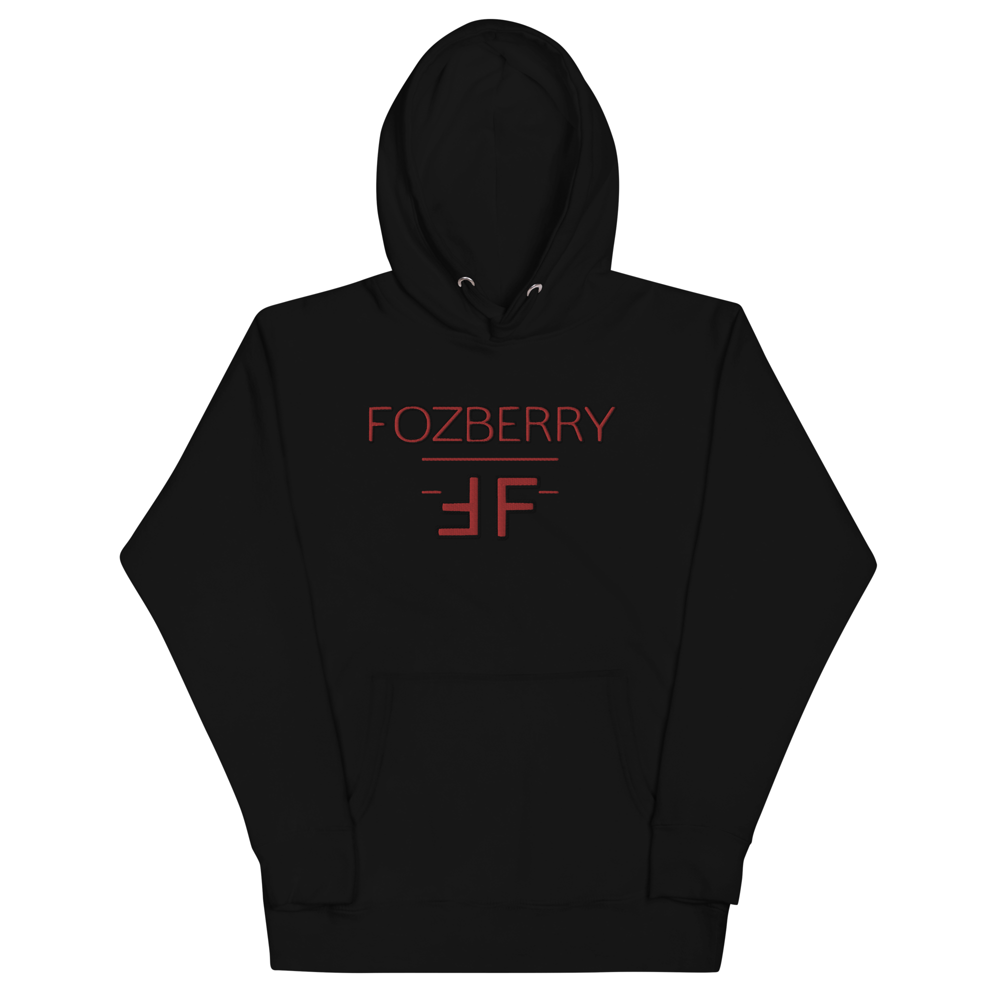 Fozberry Men and Women Red with Black Hoodie