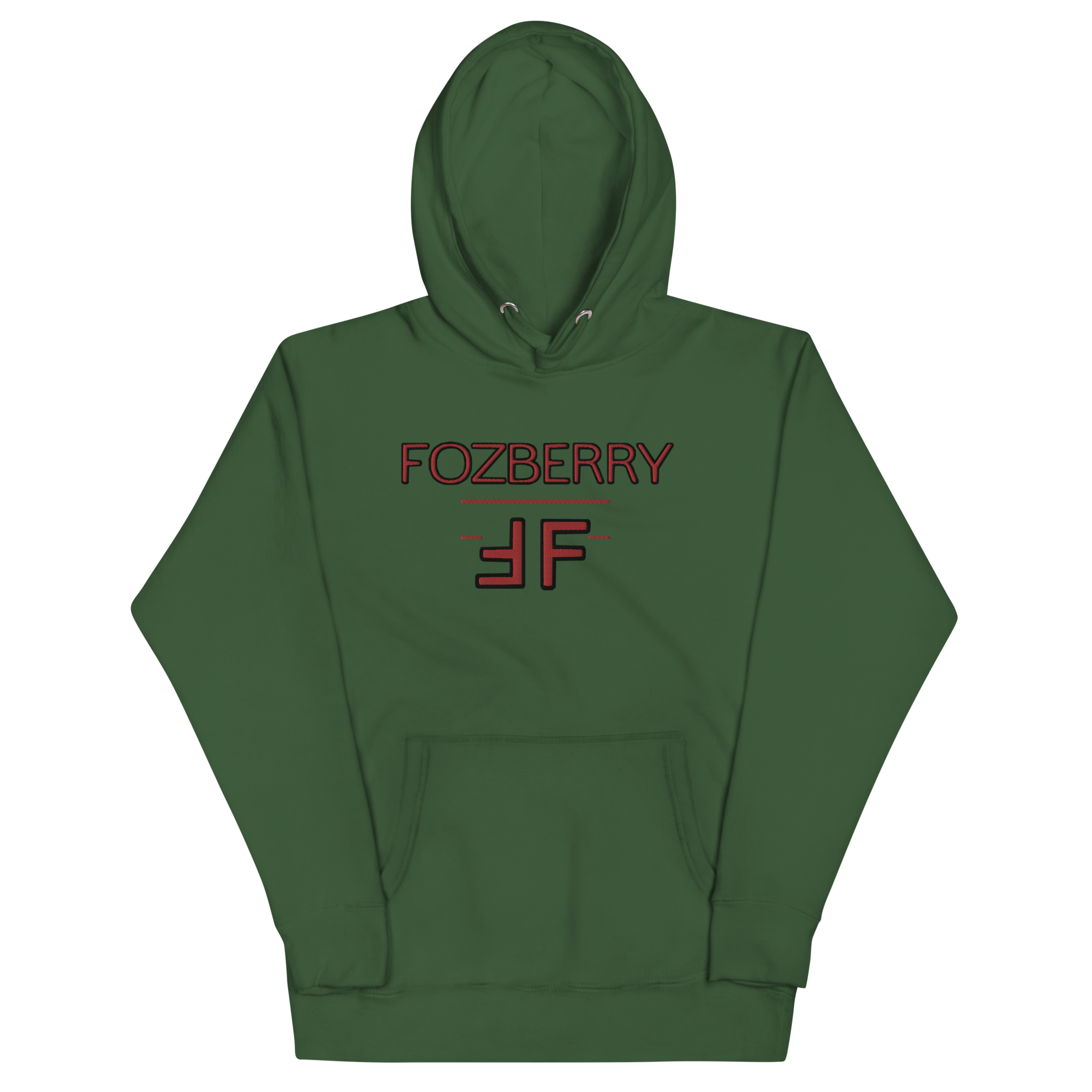Fozberry Men and Women Red with Black Hoodie