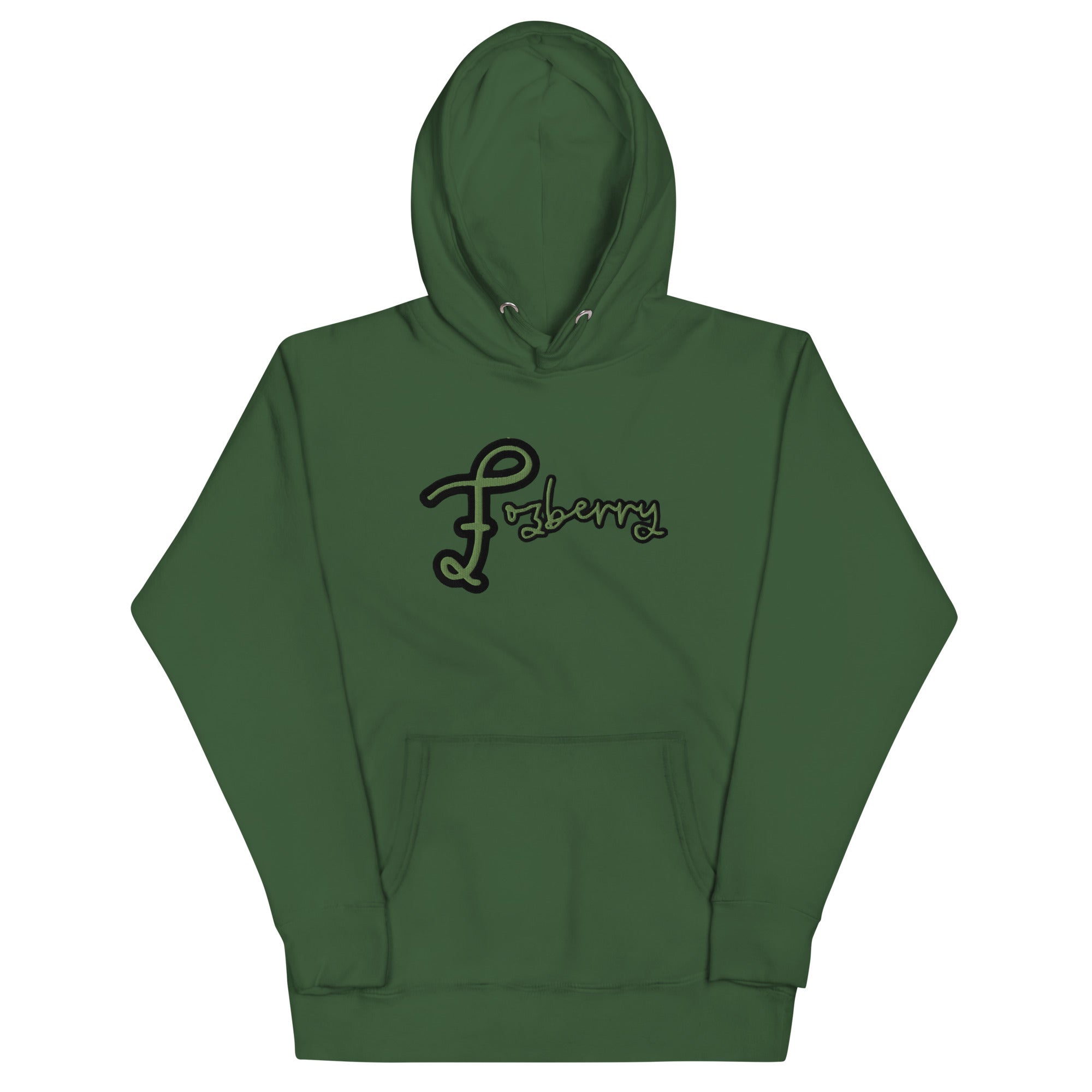 Fozberry Men and Women Green with Black Hoodie