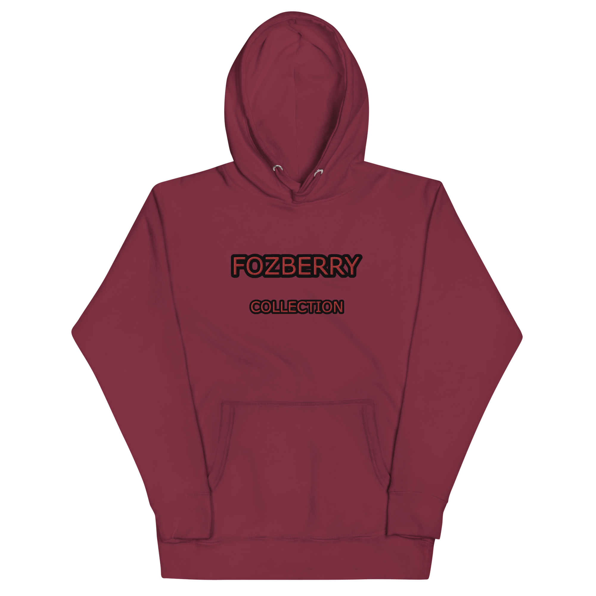 Fozberry Men and Women Red with Black Hoodie