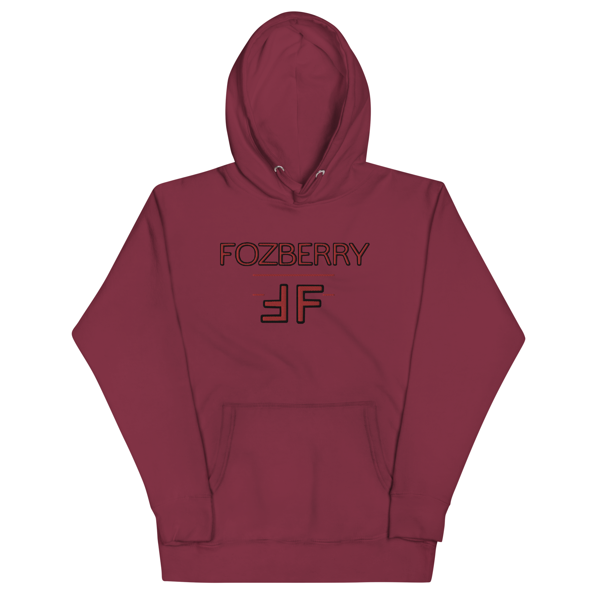 Fozberry Men and Women Red with Black Hoodie