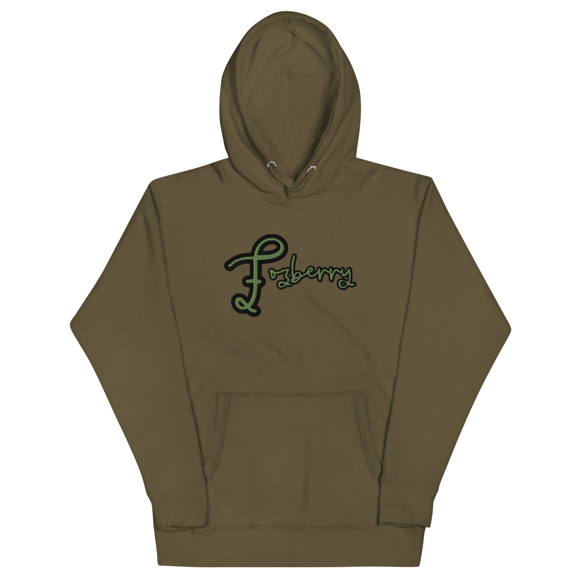 Fozberry Men and Women Green with Black Hoodie