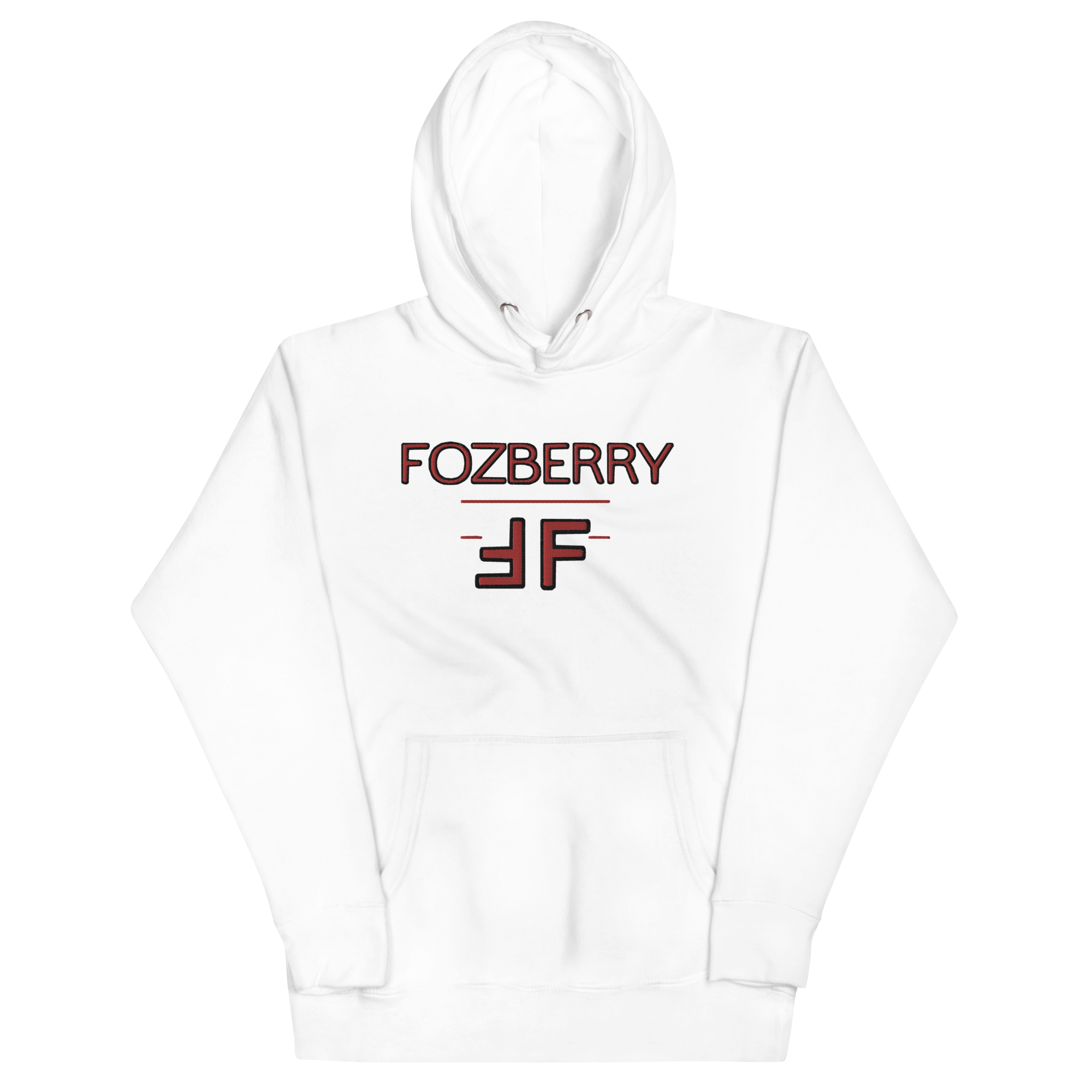 Fozberry Men and Women Red with Black Hoodie