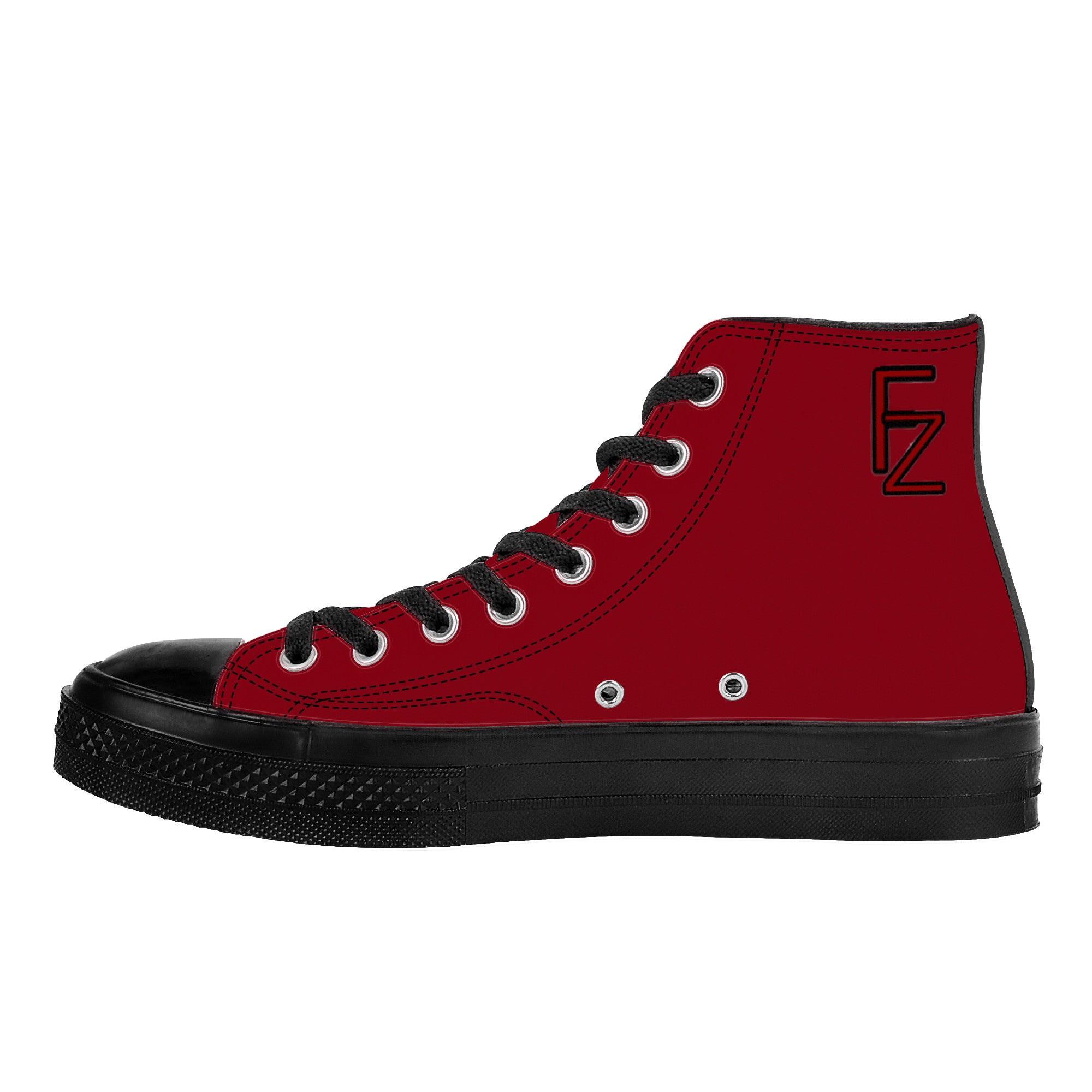 Fozberry Women Red with Fiery Red and Black High-Top Sneakers