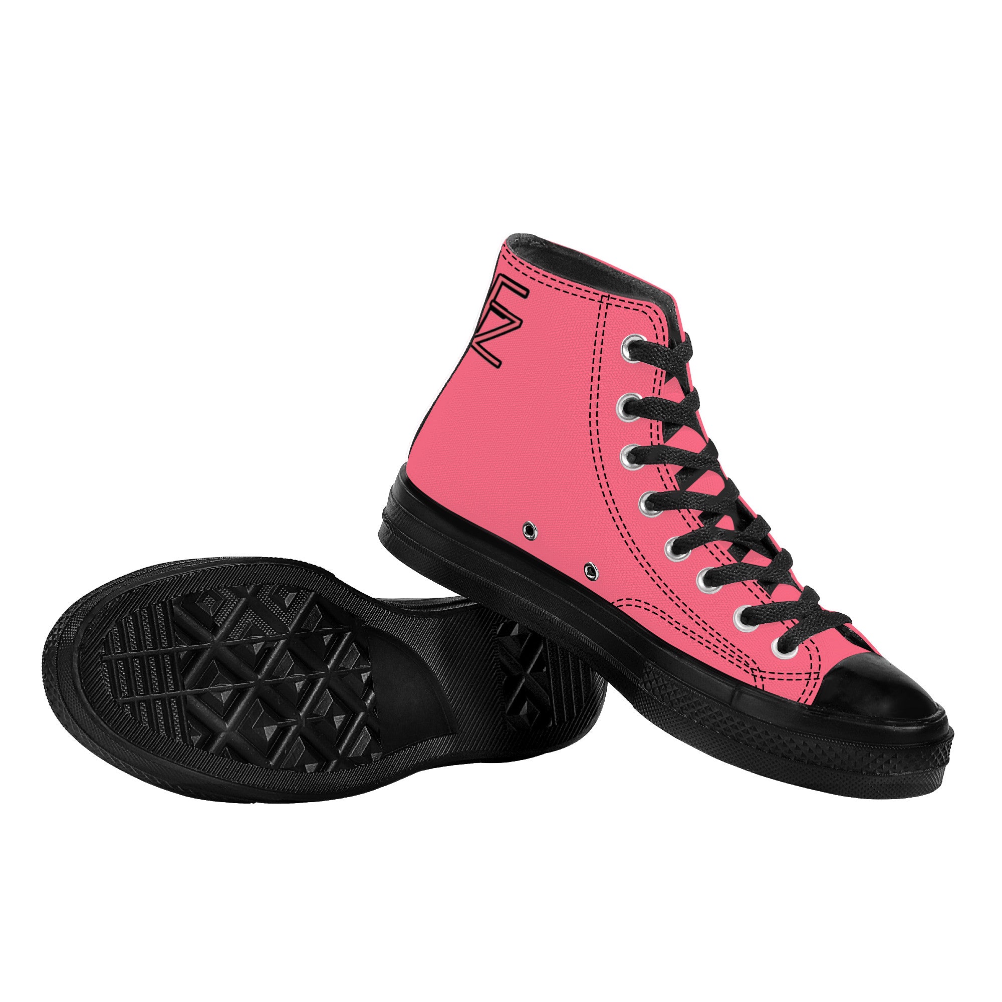 Fozberry Women Pink with Black and Pink High - Top Sneakers