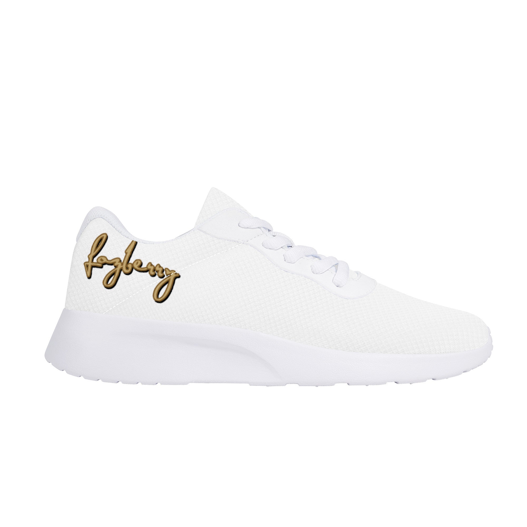 Fozberry Men and Women White Signature with Brown and White Sneakers