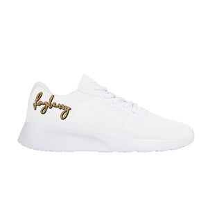 Fozberry Men and Women White Signature with Brown and White Sneakers